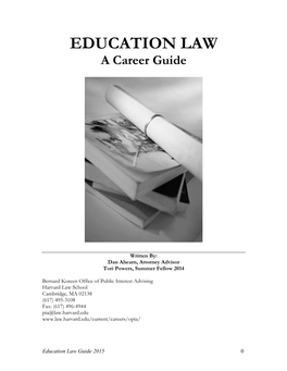 Education Law Guide 2015 0 Table of Contents