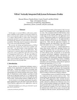 Viprof: Vertically Integrated Full-System Performance Proﬁler