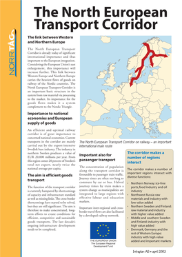 The North European Transport Corridor the Link Between Western and Northern Europe