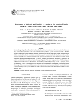 A Study on the Genesis of Kaolin Clays of Campo Alegre Basin, Santa Catarina State, Brazil