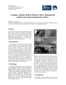 A Unique Volcanic Field in Tharsis, Mars: Monogenetic Cinder Cones and Associated Lava Flows