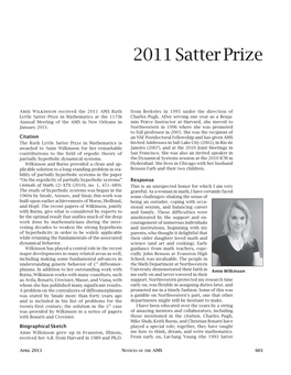 2011 Satter Prize