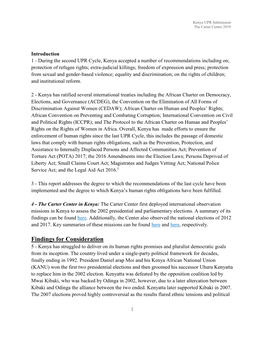 Findings for Consideration 5 - Kenya Has Struggled to Deliver on Its Human Rights Promises and Pluralist Democratic Goals from Its Inception