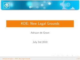 KDE: New Legal Grounds