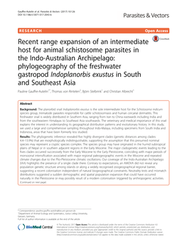 Indoplanorbis Exustus in South and Southeast Asia Pauline Gauffre-Autelin1*, Thomas Von Rintelen2, Björn Stelbrink1 and Christian Albrecht1