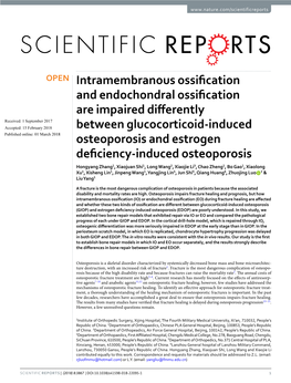 Intramembranous Ossification and Endochondral Ossification Are Impaired Differently Between Glucocorticoid-Induced Osteoporosis
