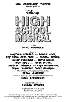 High School Musical Program