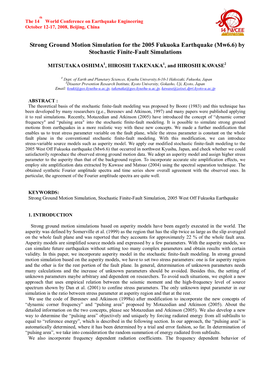 Strong Ground Motion Simulation for the 2005 Fukuoka Earthquake (Mw6.6) by Stochastic Finite-Fault Simulations