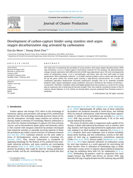 Development of Carbon-Capture Binder Using Stainless Steel Argon Oxygen Decarburization Slag Activated by Carbonation