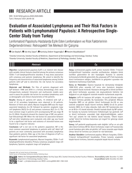 Evaluation of Associated Lymphomas and Their Risk