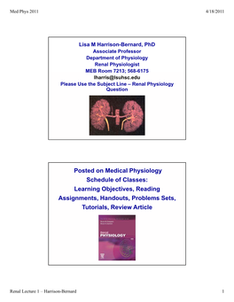 Renal Physiology Question