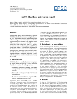 (3200) Phaethon: Asteroid Or Comet?