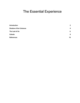 The Essential Experience