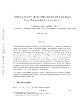 Testing Against a Linear Regression Model Using Ideas from Shape-Restricted Estimation