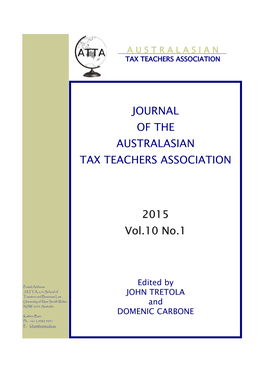 Journal of the Australasian Tax Teachers Association 2015 Vol. 10 No. 1