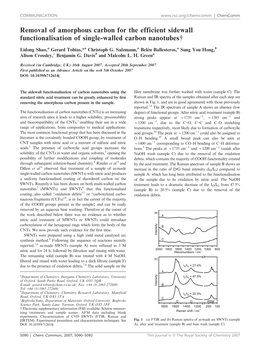 Removal of Amorphous Carbon for the Efficient Sidewall Functionalisation of Single-Walled Carbon Nanotubes{