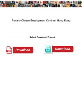 Penalty Clause Employment Contract Hong Kong