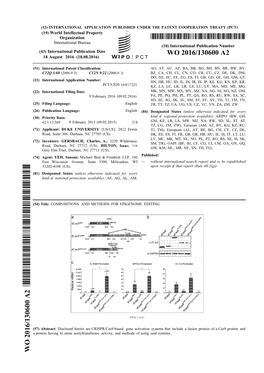 WO 2016/130600 A2 18 August 2016 (18.08.2016) P O P C T