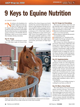 9 Keys to Equine Nutrition