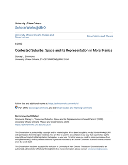 Space and Its Representation in Moral Panics