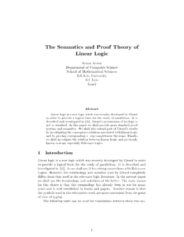 The Semantics and Proof Theory of Linear Logic