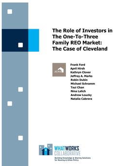 The Role of Investors in the One-To-Three-Family REO Market: the Case of Cleveland