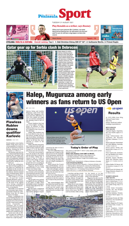Halep, Muguruza Among Early Winners As Fans Return to US Open