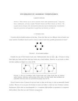 ENUMERATION by ALGEBRAIC COMBINATORICS 1. Introduction A