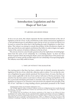 Legislation and the Shape of Tort Law