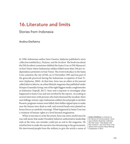 Literature and Limits. Stories from Indonesia
