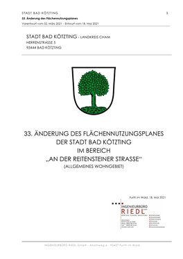 33. Änderung Des Flächennutzungsplanes Vorentwurf Vom 02