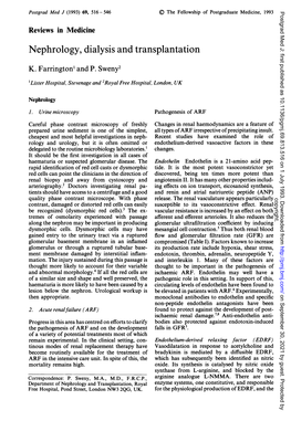 Nephrology, Dialysisand Transplantation