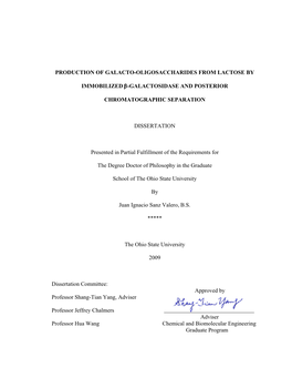 Production of Galacto-Oligosaccharides from Lactose by Immobilized Β-Galactosidase and Posterior Chromatographic Separation