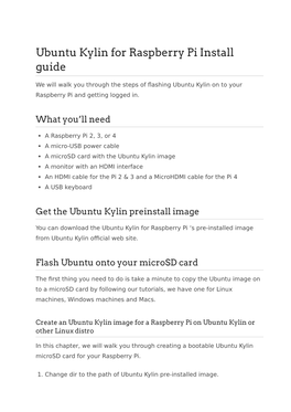 Ubuntu Kylin for Raspberry Pi Install Guide