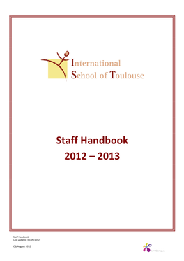 Staff Handbook 2012 – 2013