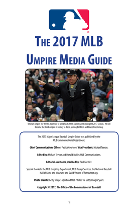 The 2017 MLB Umpire Media Guide