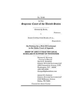 Brief Amici Curiae of Ten Legal Scholars Filed