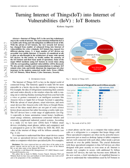 Turning Internet of Things(Iot) Into Internet of Vulnerabilities (Iov) : Iot Botnets