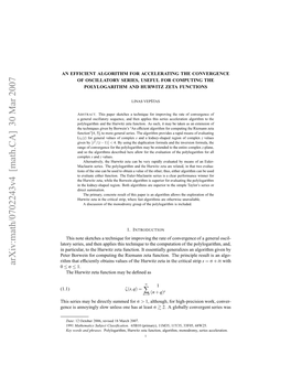 Arxiv:Math/0702243V4