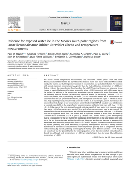 Evidence for Exposed Water Ice in the Moon's