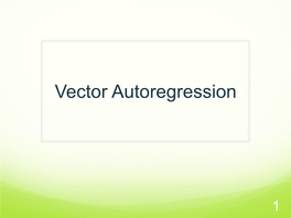 Vector Autoregression