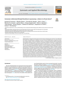 Genome-Informed Bradyrhizobium Taxonomy: Where to from Here?