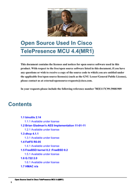 Cisco Telepresence MCU 4.4 MR1 Open Source Documentation