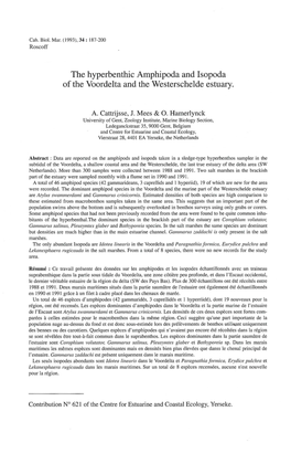 The Hyperbenthic Amphipoda and Isopoda of the Voordelta and the Westerschelde Estuary