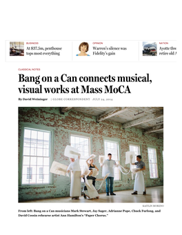 Bang on a Can Connects Musical and Visual Works at Mass Moca