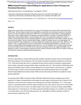 MMEJ-Based Precision Gene Editing for Applications in Gene Therapy and Functional Genomics