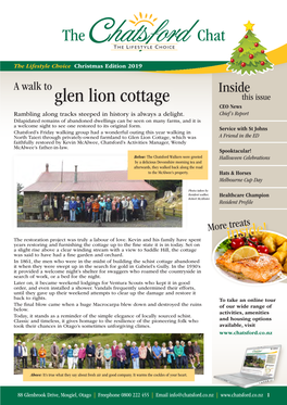 Glen Lion Cottage This Issue CEO News Rambling Along Tracks Steeped in History Is Always a Delight