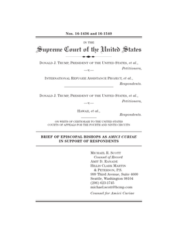 Amicus Brief of Episcopal Bishops