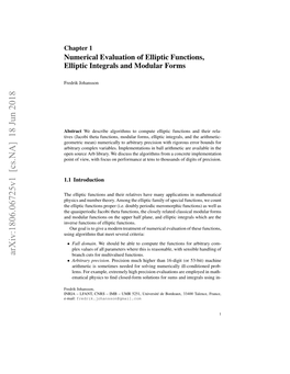 Numerical Evaluation of Elliptic Functions, Elliptic Integrals and Modular Forms 3