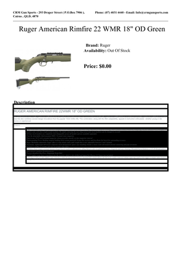 Ruger American Rimfire 22 WMR 18